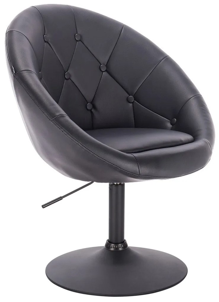 HC8516N Fekete modern műbőr szék fekete lábbal