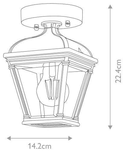 Elstead BAYVIEW-PORCH-BK - Kültéri mennyezeti lámpatest BAYVIEW 1xE27/60W/230V IP44
