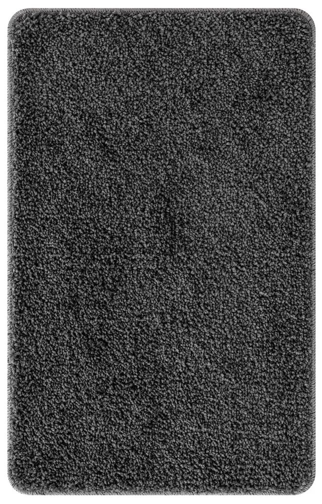 Fürdőszoba Szőnyeg Téglalap Forma Sötétszürke 60x90 cm Poliészter Csúszásmentes