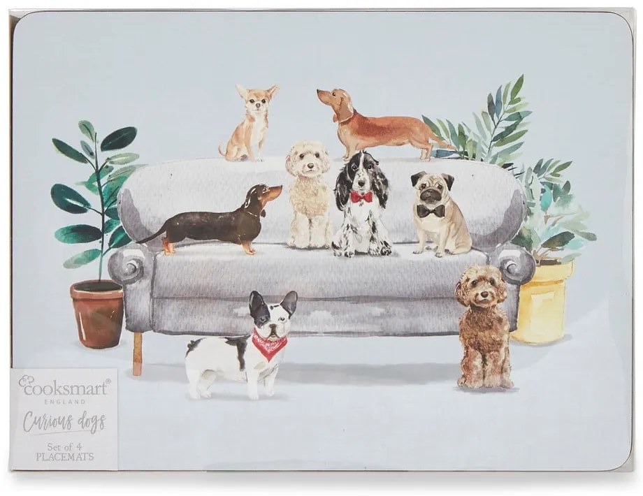 Curious Dogs 4 db-os parafa tányéralátét szett, 21,5x29 cm - Cooksmart ®