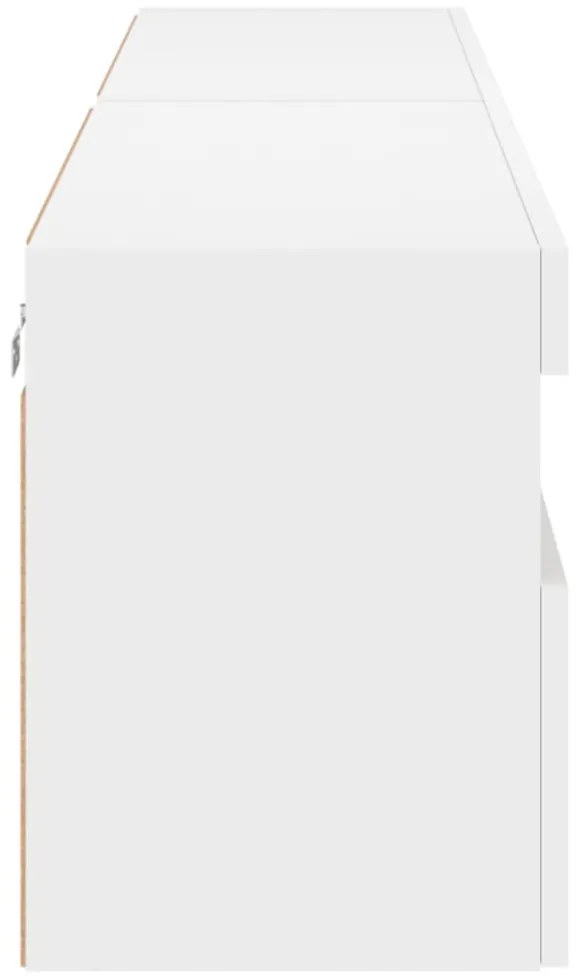 2 db fehér falra szerelhető TV-szekrény LED-del 80 x 30 x 40 cm