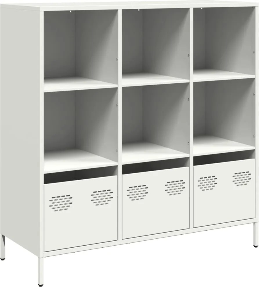 vidaXL fehér acél tálalószekrény 101,5 x 39 x 103,5 cm