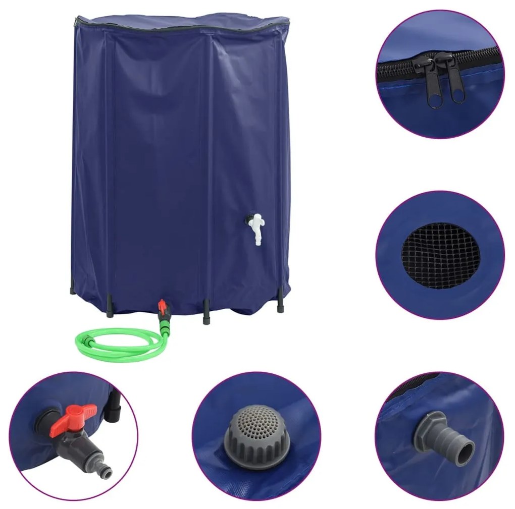 összecsukható PVC víztartály csappal 1350 L