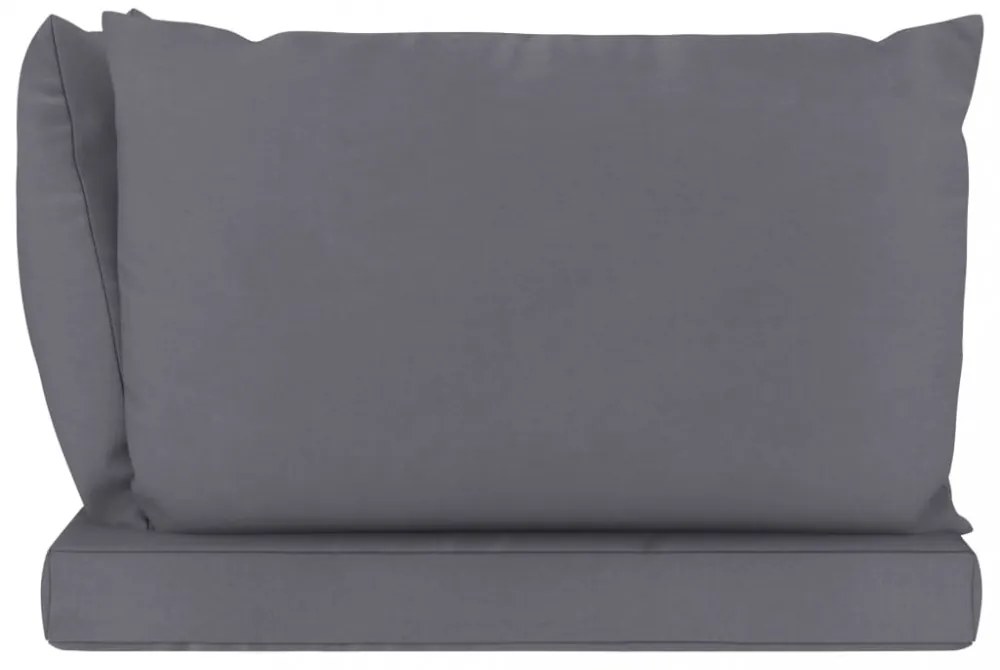 3 db antracitszürke oxford szövet raklapkanapé-párna