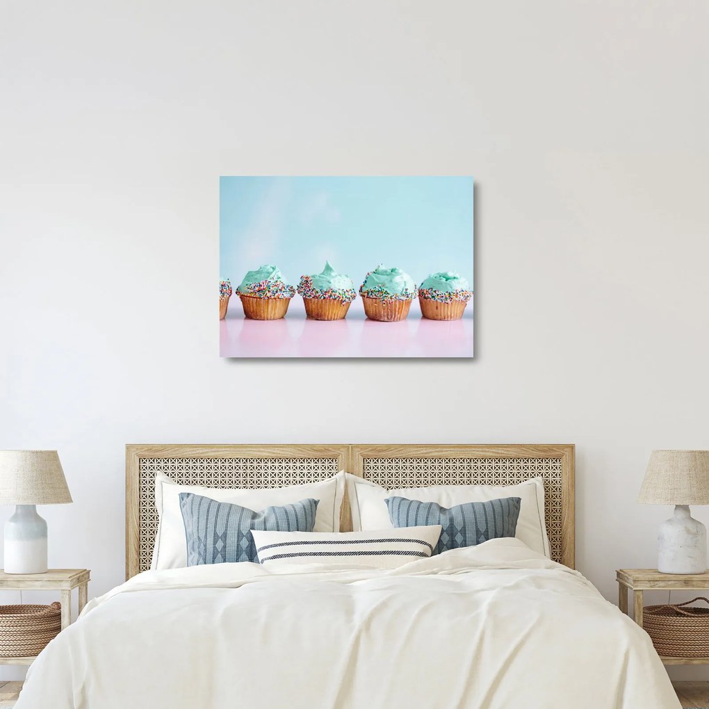 Cupcakes képe (üvegen) (70x50 cm)
