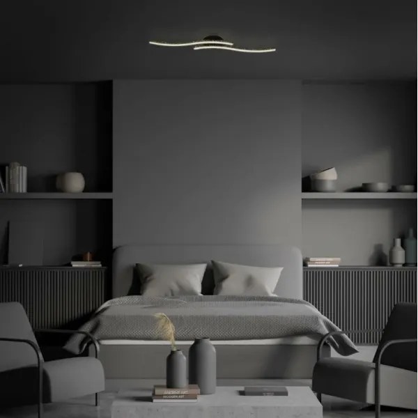 Briloner 3718-025 - LED Felületre szerelhető csillár REY 2xLED/6W/230V fekete