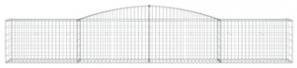 vidaXL 3 db íves horganyzott vas gabion kosár 400x50x60/80 cm