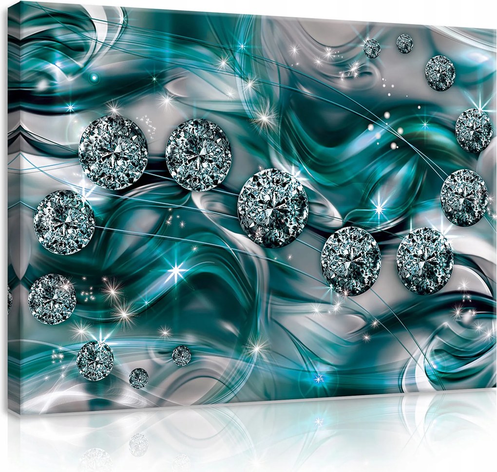 Kép Hálószobába, Nappaliba, Absztrakt Törkizk Gyémánt Vászon 100x70