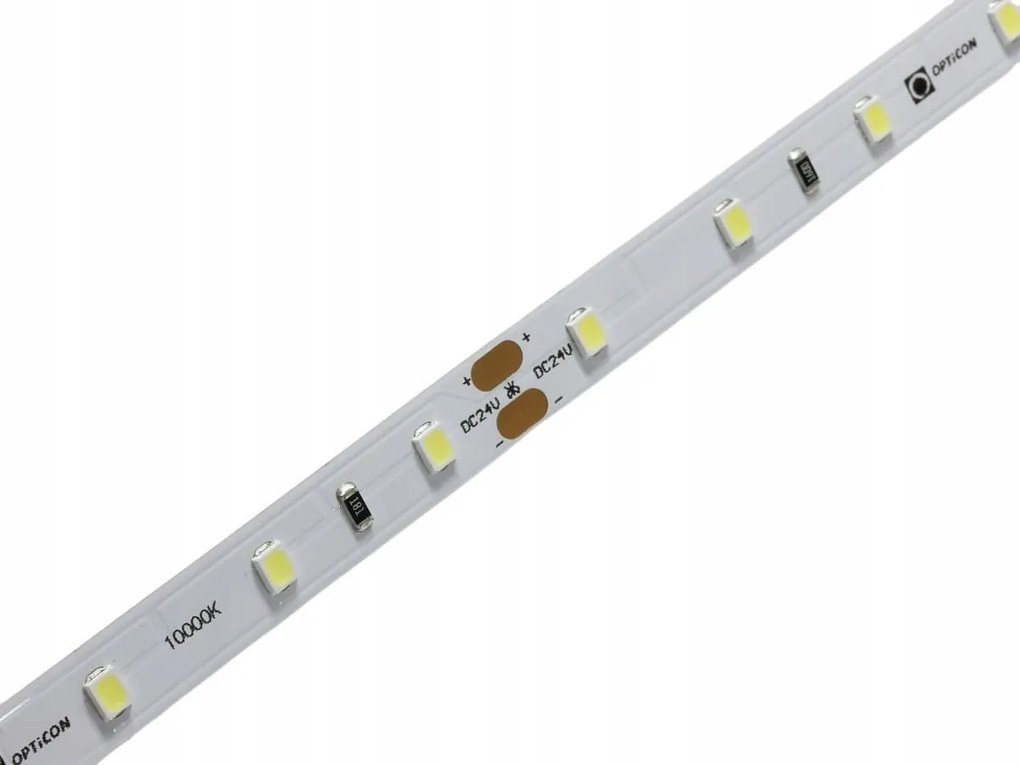 Led Szalag 24V DC 4,8W /m 300 Smd 2835 IP20 8mm Fehér Hideg 10000K Opticon