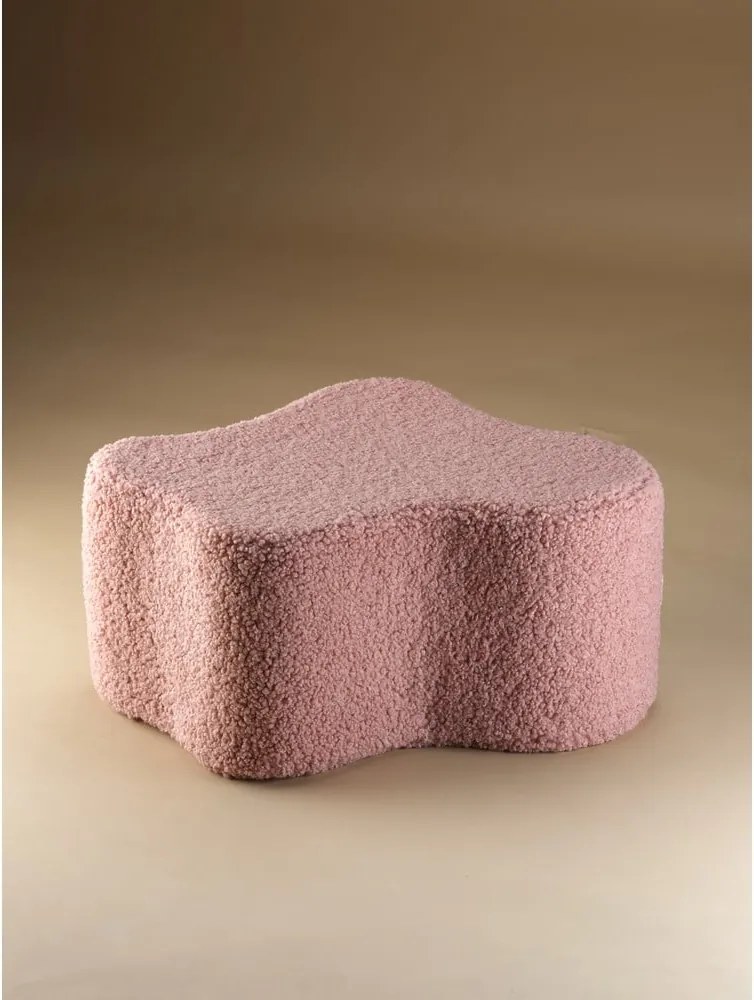 Rózsaszín buklé gyerek puff Cloud – Wigiwama