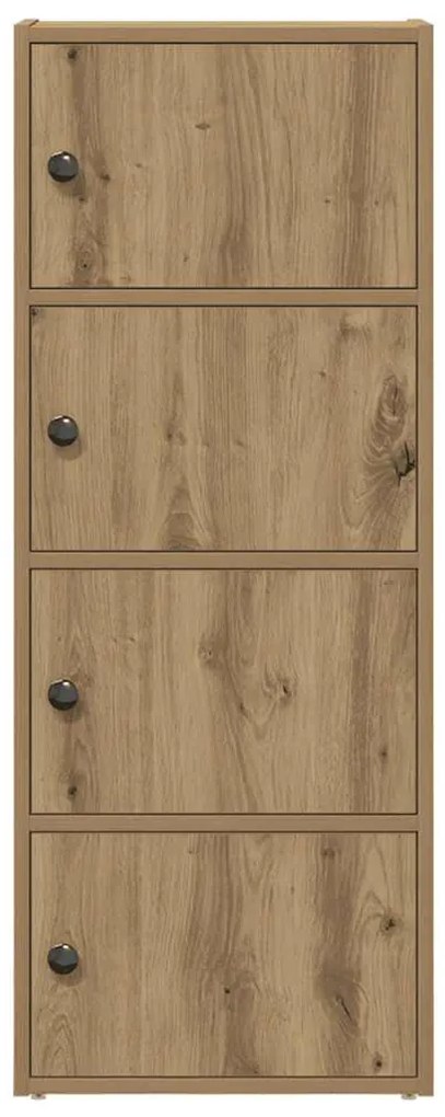 kézműves tölgy színű szerelt fa könyvespolc 40x24x102 cm