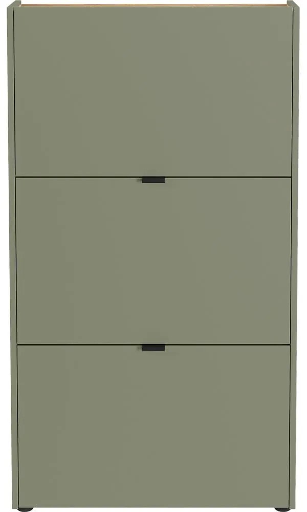 Szürkésbarna billenő ajtós cipőtartó 71x127x22 cm Ameca – Germania