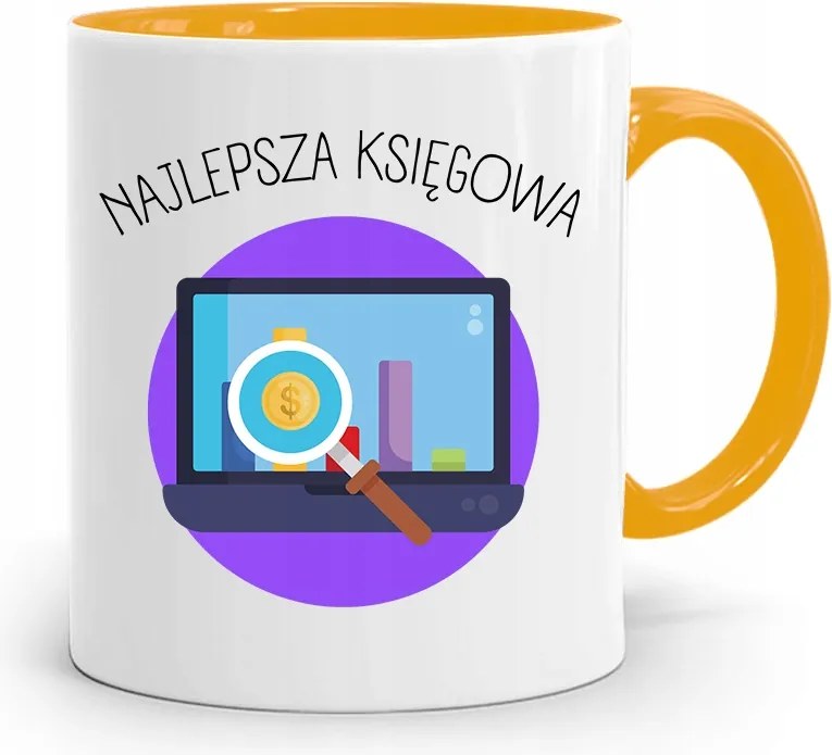 Sárga Bögre Ajándék Könyvelőnek, fényképes nyomattal