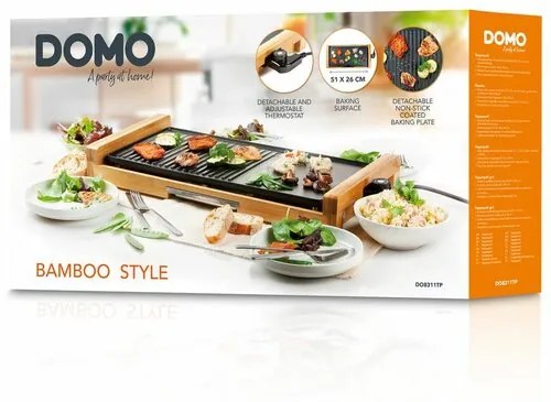 DOMO DO8311TP elektromos asztali grill - bambusz