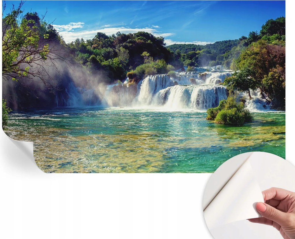 Fotótapéta Öntapadós Design Divatos Vízesés táj 416x254 cm