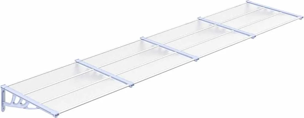 vidaXL szürke és átlátszó polikarbonát ajtóelőtető 396 x 90 cm