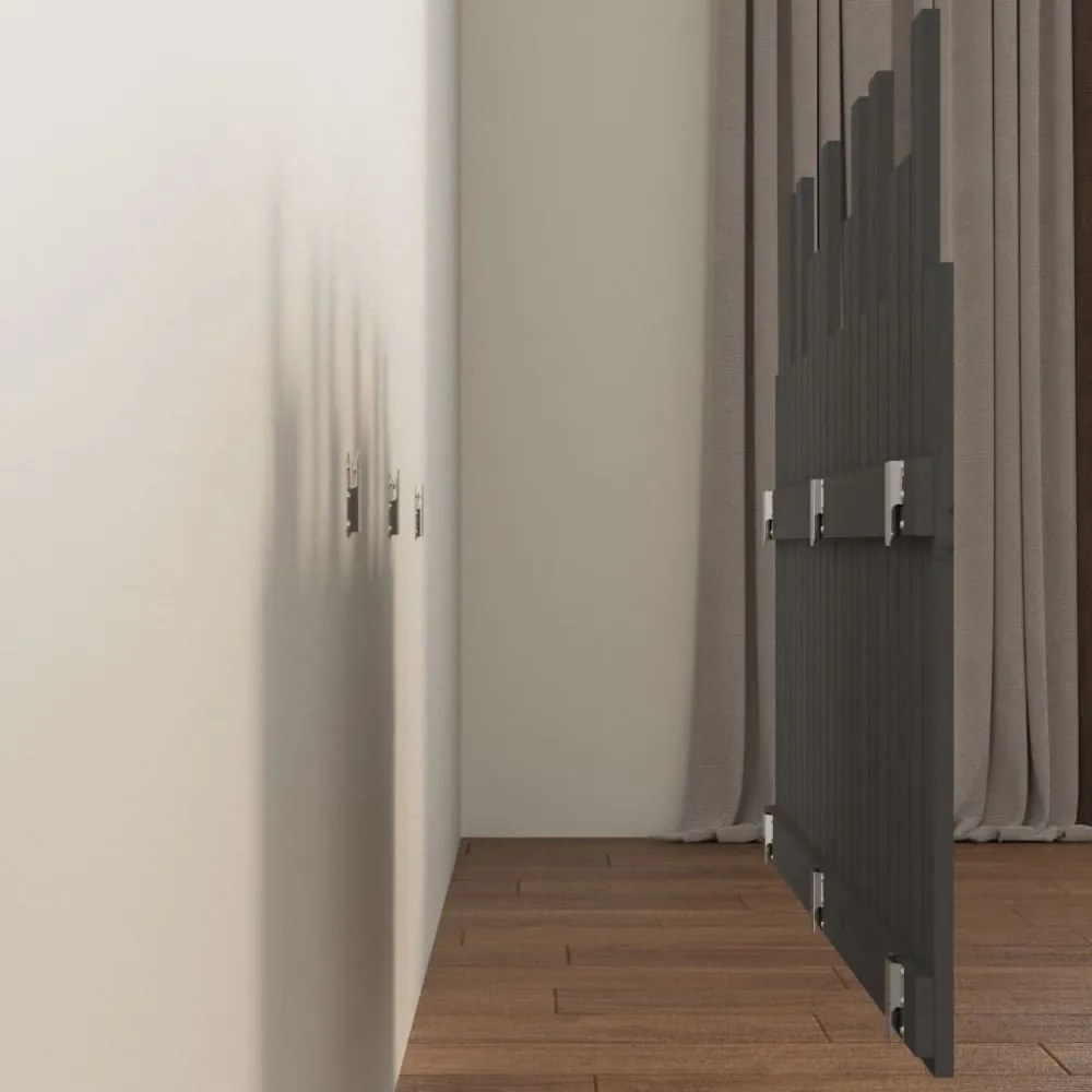 szürke tömör fenyőfa fali fejtámla 127,5 x 3 x 80 cm