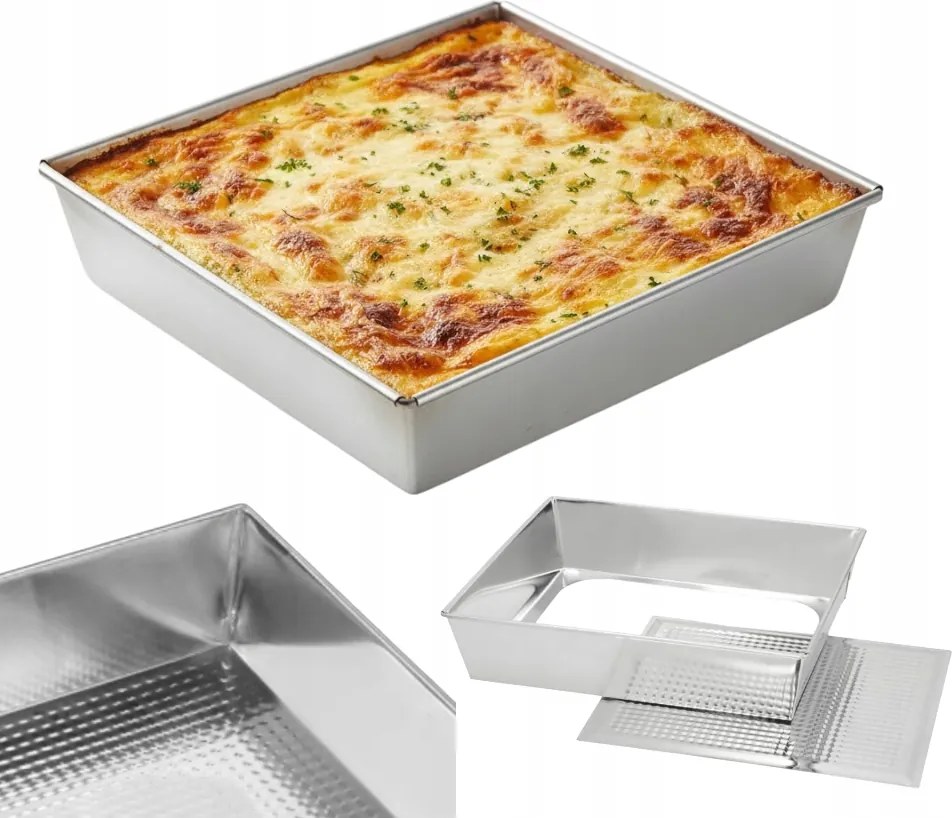 Sütőlap 28x24 CM Forma Kivehető Aljjal Tepsi Forma