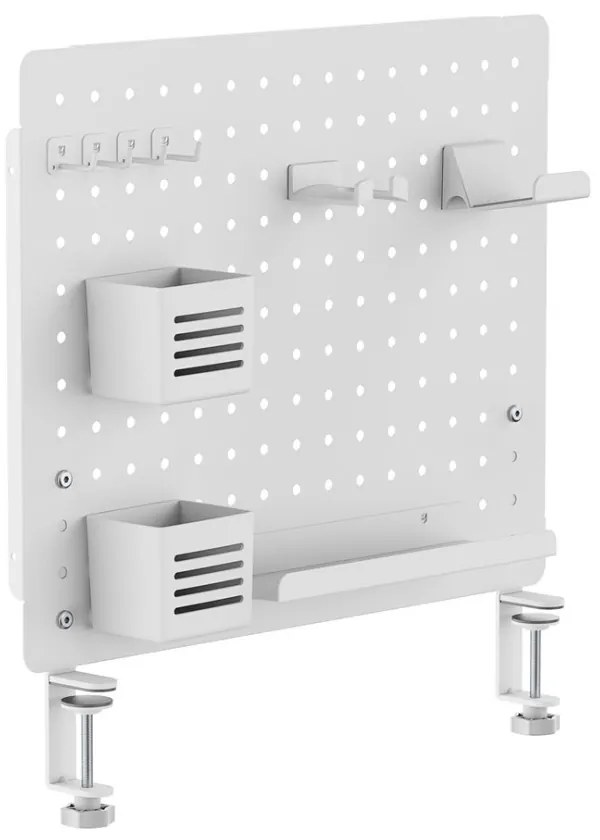 Perforált tábla, pegboard, rendszerező íróasztalhoz, fehér 57,5x52cm LVN System LV0154