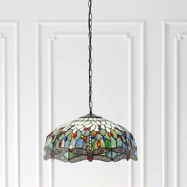 Endon 66148 - Tiffany DRAGONFLY láncos csillár 3xE27/60W/230V, átm. 50 cm