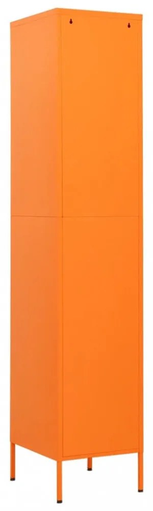 narancssárga acél zárható szekrény 35 x 46 x 180 cm