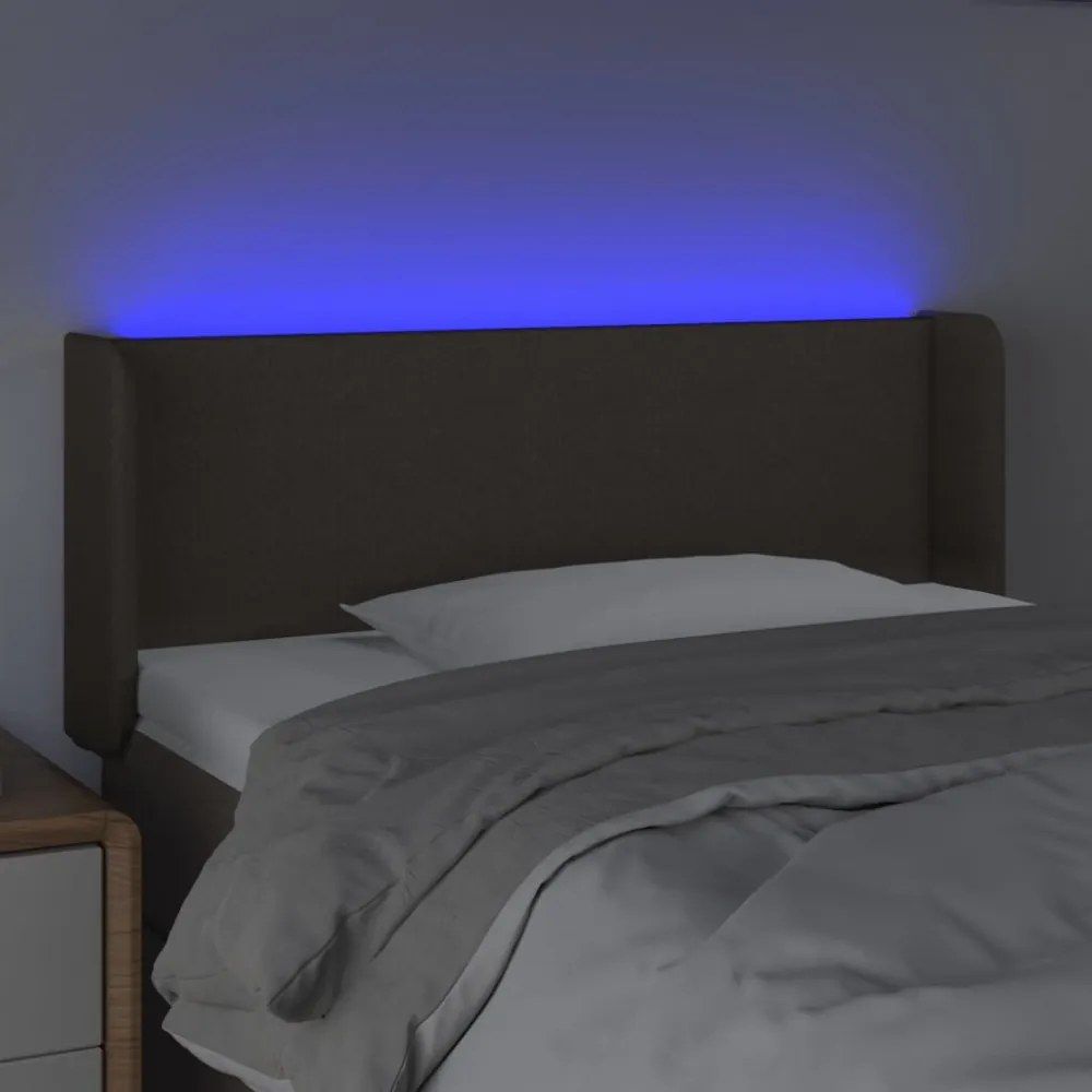 tópszínű szövet LED-es fejtámla 93 x 16 x 78/88 cm