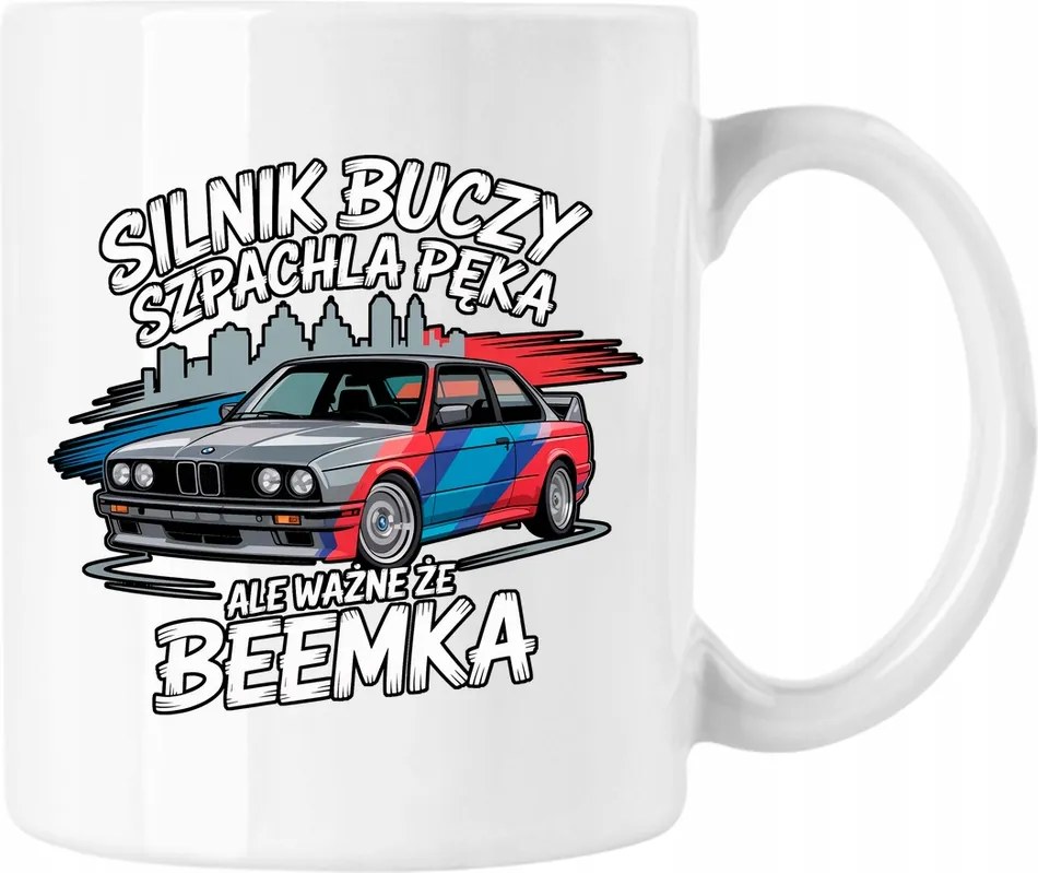 Bögre bögre motoros autó fehér 330ml