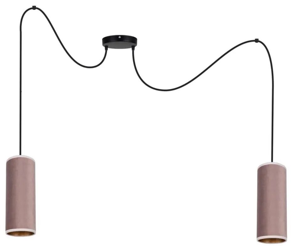 Láncos lámpa AVALO 2xE27/60W/230V pókháló rózsaszín/rez
