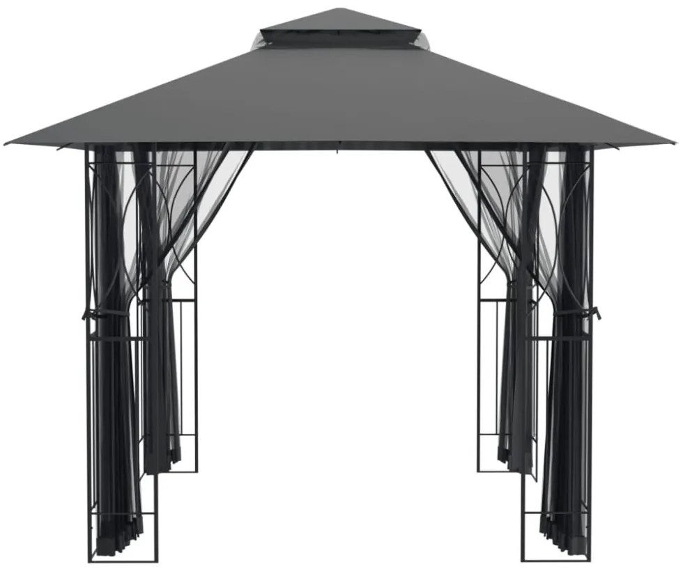 antracit acél pavilon oldalfalakkal 300 x 300 x 270 cm