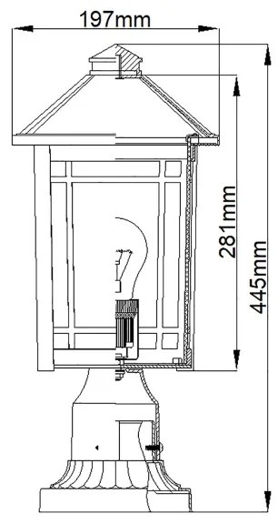 Quoizel QZ-CEDAR-POINT3-M-BK - Kültéri lámpa CEDAR POINT 1xE27/60W/230V IP44