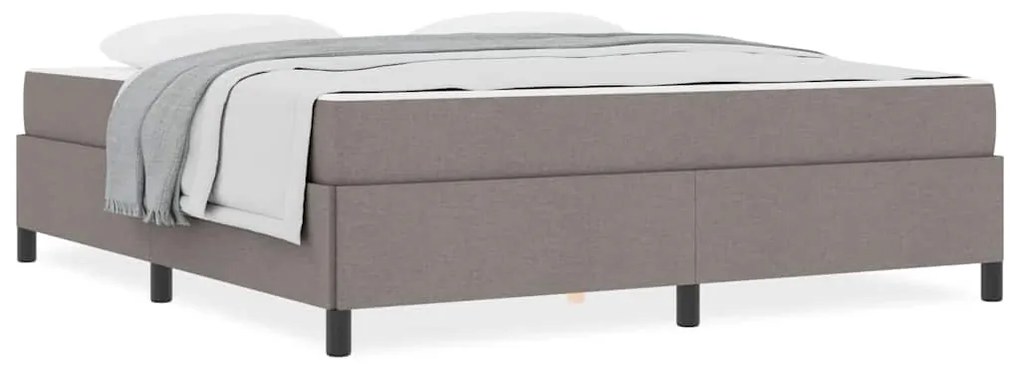Boxrugós ágy Taupe és Fekete 180 x 200 cm Textil és mérnöki fa
