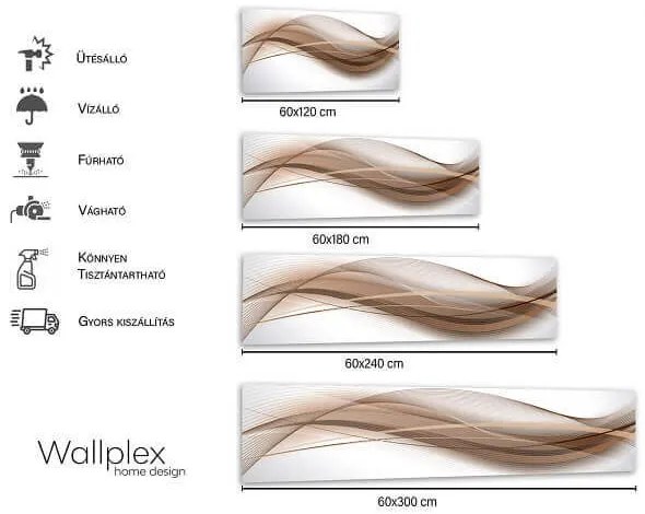 Wallplex falburkoló konyhapanel Barna hullám (Méret: Nagy 60x240)