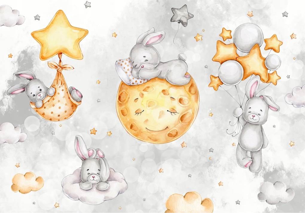 Fotótapéta Gyerekeknek Nyuszi csillagok 416x254