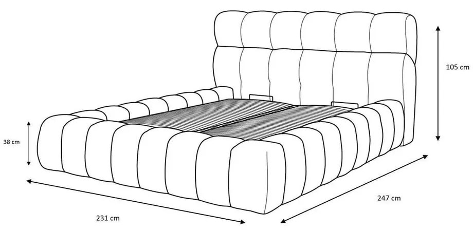 Mustársárga kárpitozott ágyneműtartós franciaágy ágyráccsal 180x200 cm Mont Blanc – Bobochic Paris