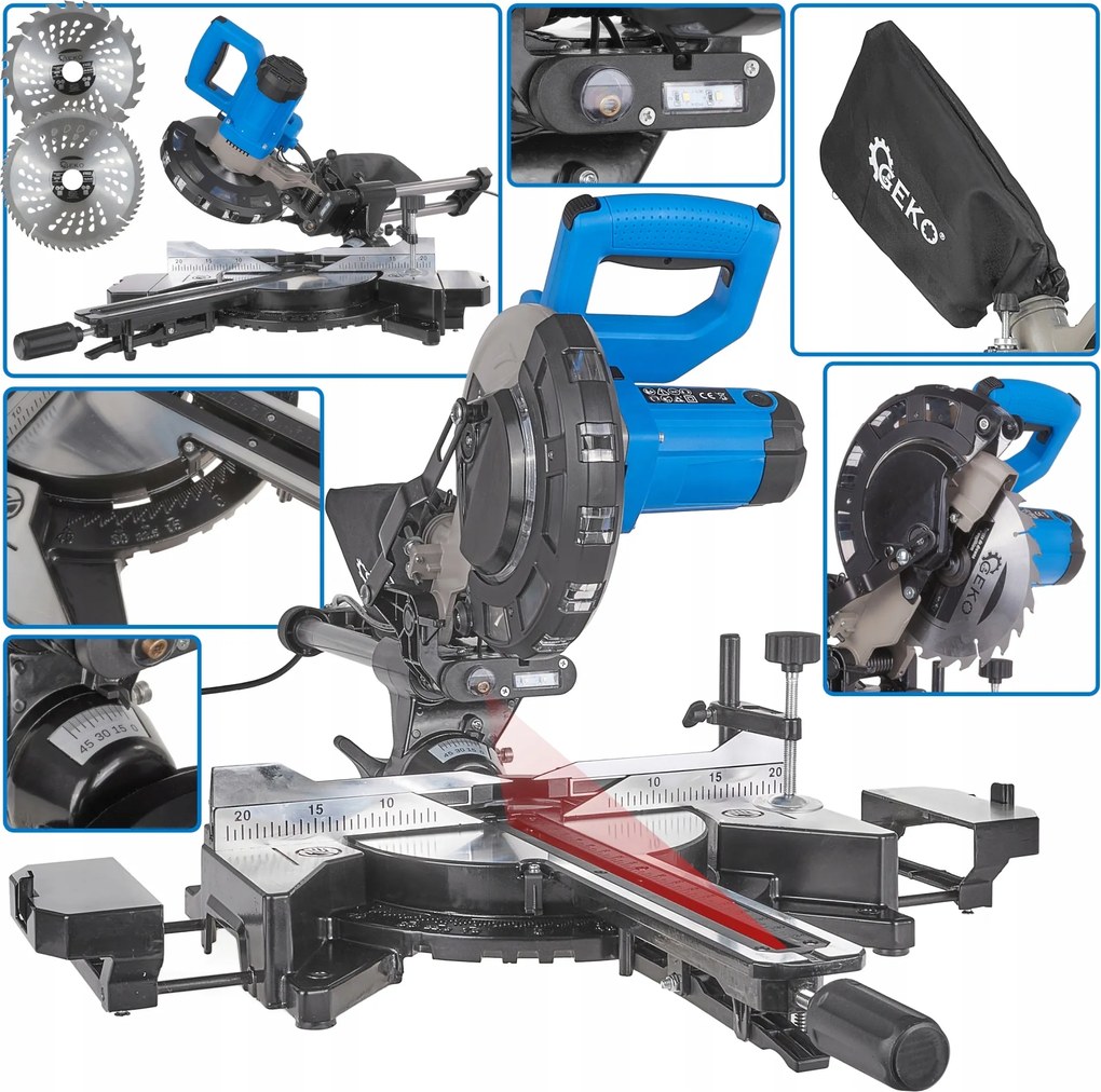 Gérvágó Fűrész Előtolóval 1700W 210MM Geko