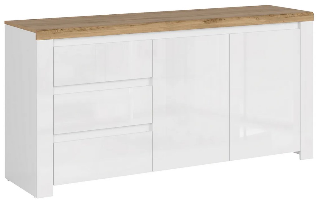 VILGO 2D3S komód, fényes fehér