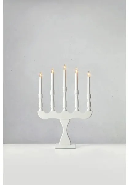 Markslöjd 706278 - Karácsonyi gyertyatartó SVANEHOLM 5xE10/3W/230V fenyő/fehér