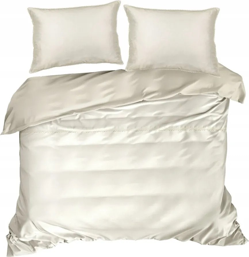 Ágyneműhuzat 160X200 pamut-szatén krémszínű 70X80/X2
