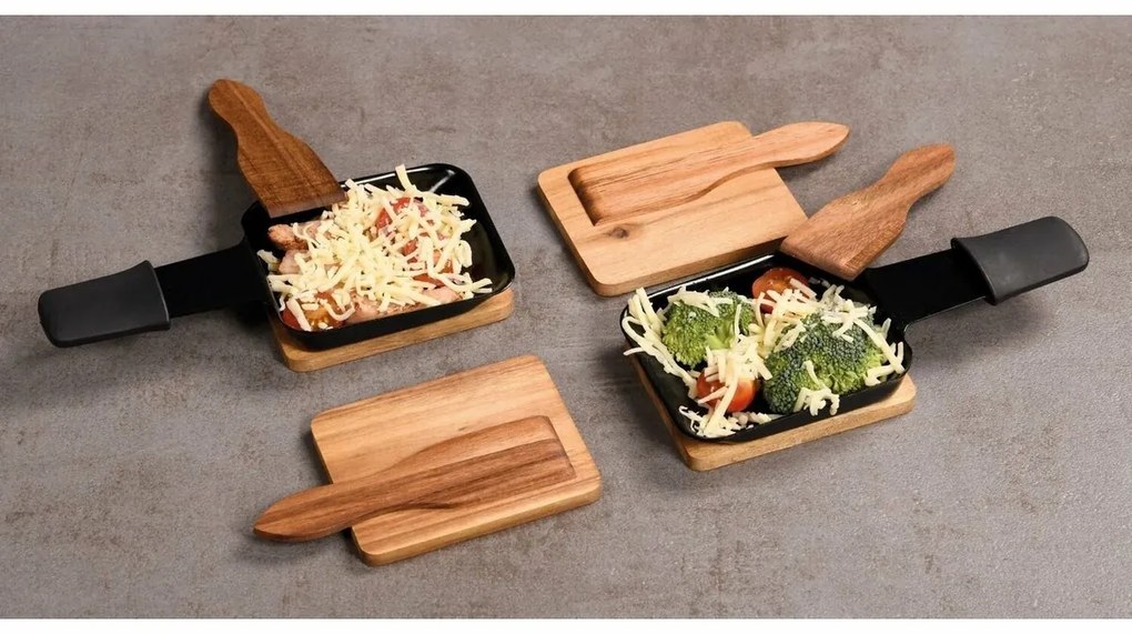 Kesper 28958 Raclette deszkák szett, akácfa, 8 db,10 x 8 x 0,7 cm