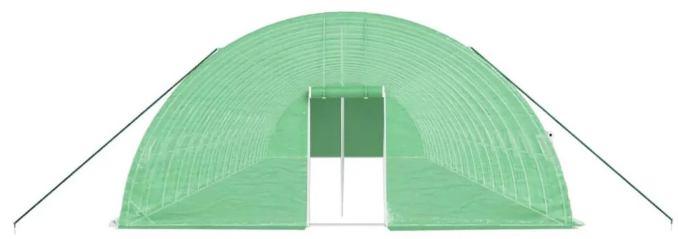 zöld acélvázas melegház 108 m² 18 x 6 x 2,85 m