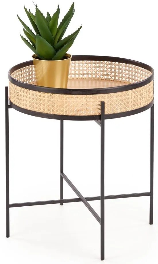 Lanipa dohányzóasztal, rattan / fekete