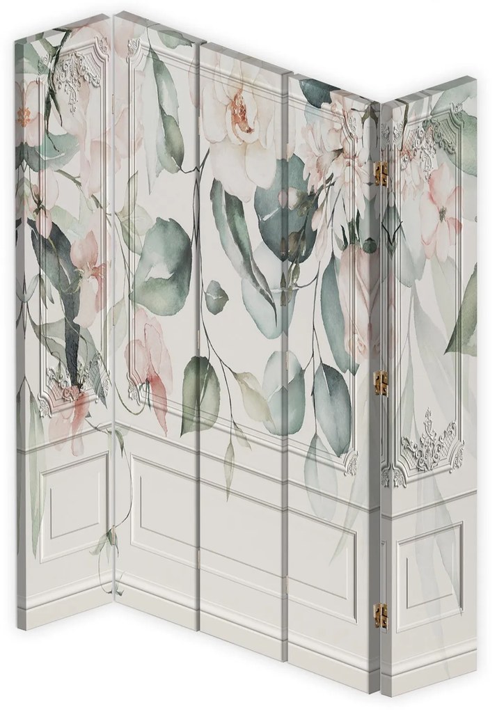 Gario Paraván Pasztell virágok Méret: 180 x 170 cm, Kivitelezés: Forgó paraván 360°