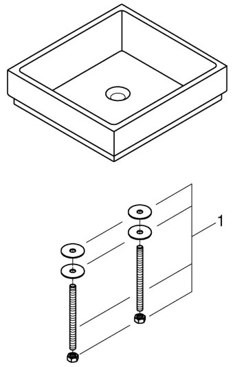 GROHE 3948100H - CUBE mosdó 500 × 470 mm kerámia/fehér