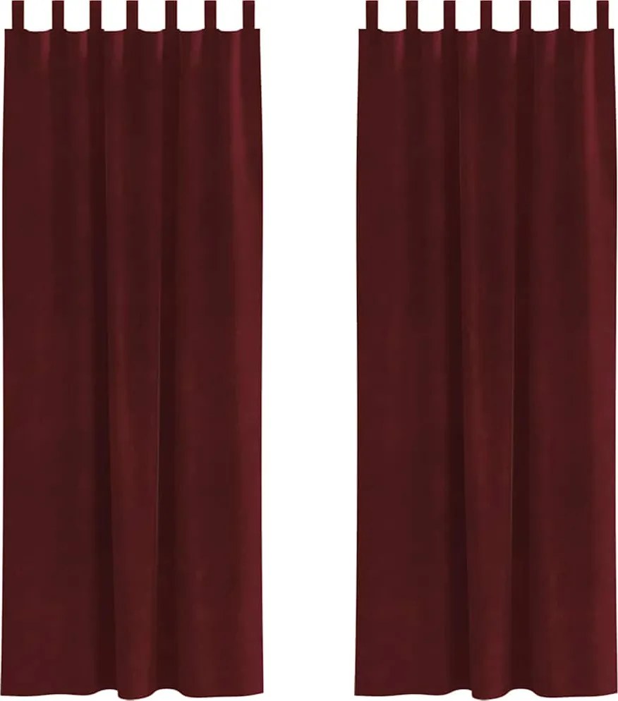 vidaXL Sötétítő függönyök 2 pcs Bordó 140 x 260 cm Bársony
