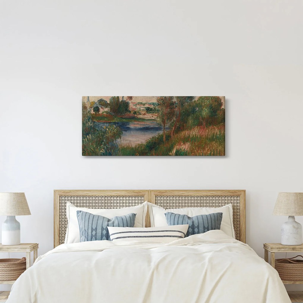 Kép - Auguste Renoir, Landscape at Vetheuil, reprodukciók (120x50 cm)