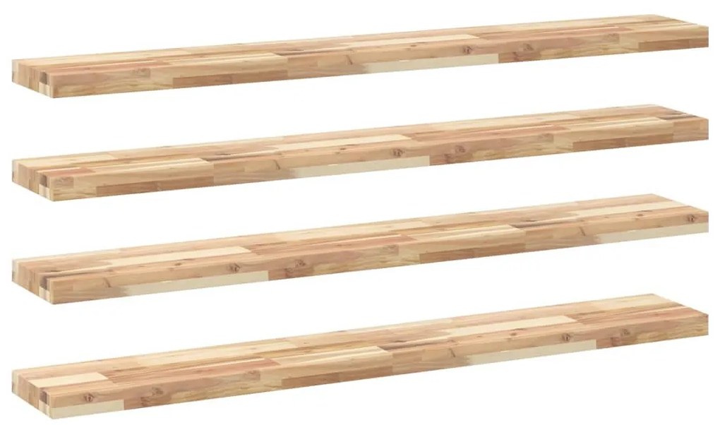 4 db kezeletlen tömör akácfa függőpolc 120 x 20 x 4 cm