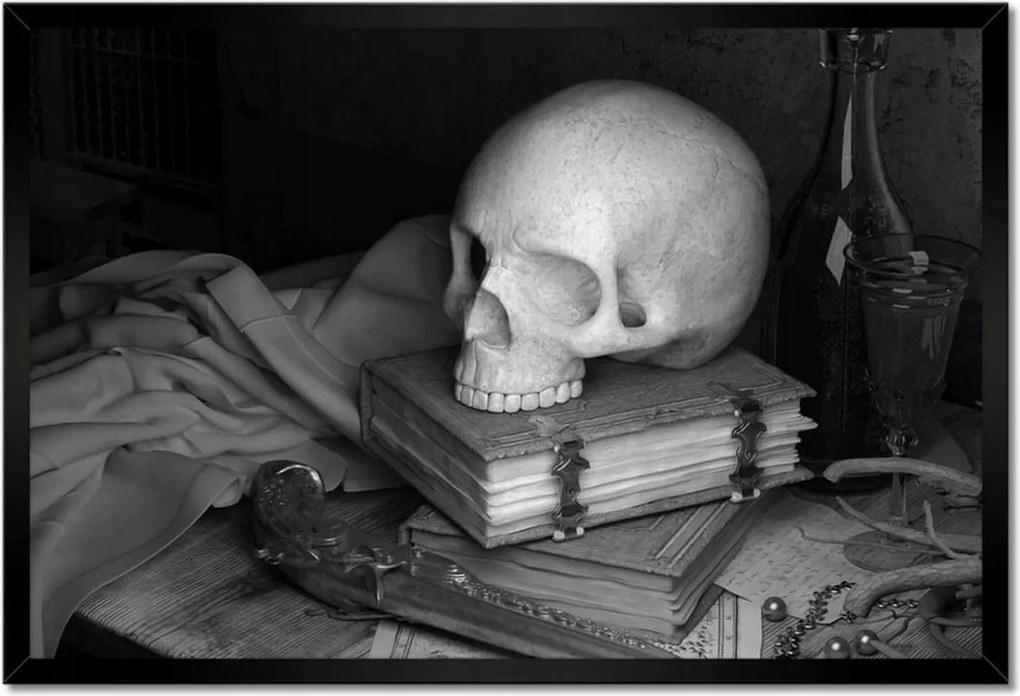 Poszterek keretben 60x40 Koponya Varázspisztoly