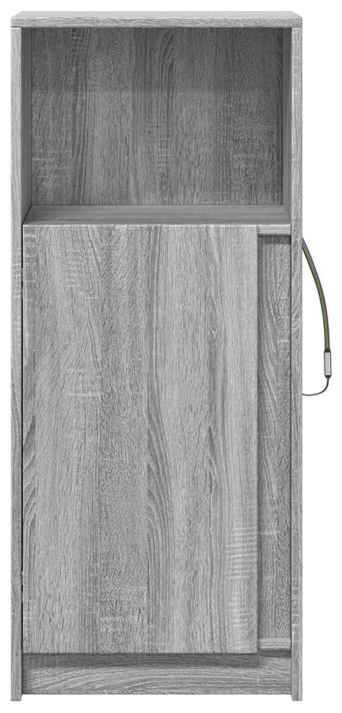 szürke sonoma szerelt fa tálalószekrény LED-del 42,5x34x100 cm