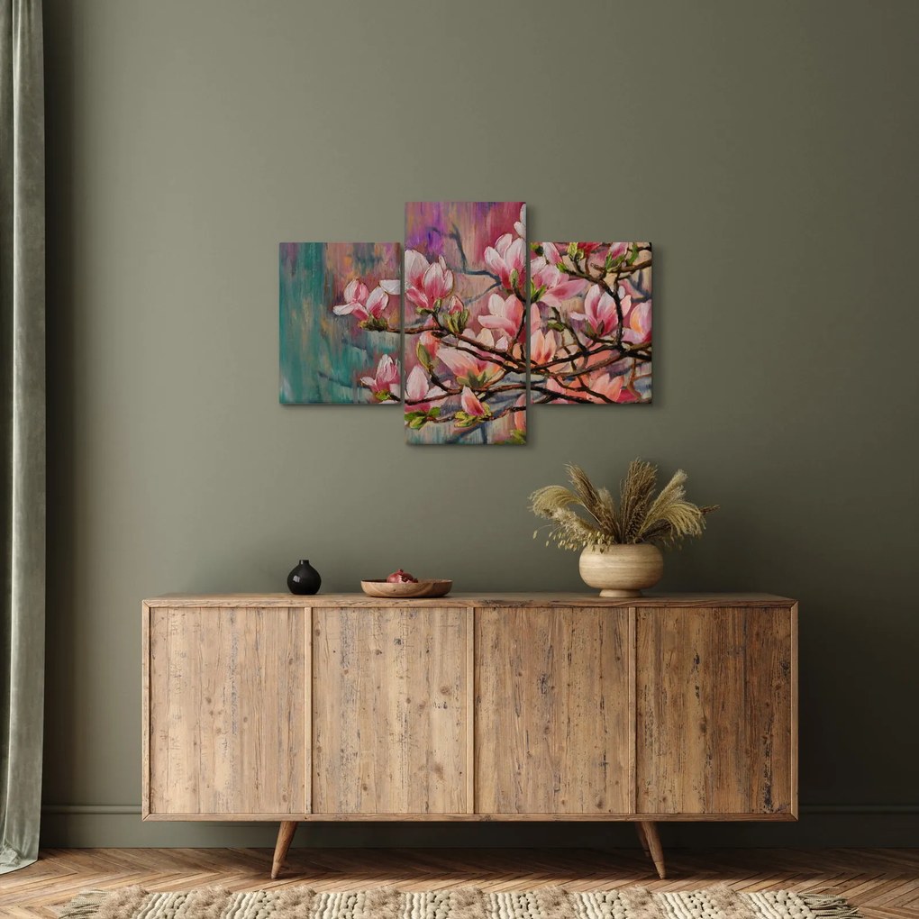 Kép - olajfestmény, virágzó Sakura (90x60 cm)