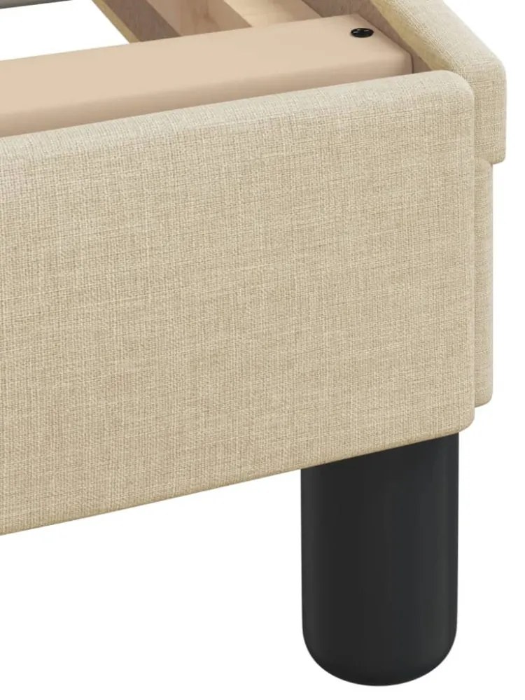 krémszínű szövet ágykeret fejtámlával Dover 90x190 cm